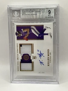 2021 Kellen Mond Encased Rookie Dual Swatch 6/10 Signature RC Patch Auto BGS 9 - Picture 1 of 2
