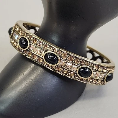 Brazalete Brazalete Heidi Daus Bisagras Transparente Naranja Estrás Tono Dorado 7" Foto 1 de 4