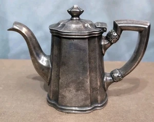 Antique Mallow Hotels 8 oz Creamer Tea Pot Reed Barton Silver Soldered 1900's - Picture 1 of 9