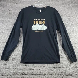 Neu Belgien Black Lager Damen Medium M T-Shirt Schwarz Grafik Langarm - Bild 1 von 8