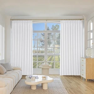 White Curtains 84 Inch Wide x 96 Inch Long 1 Panel Room Divider Privacy Curta... - Picture 1 of 7