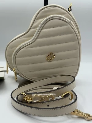 NWT Gucci GG Logo Marmont Matelasse Ivory White Heart Shoulder Bag, Crossbody - Image 1 of 4