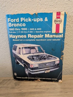 Manual de reparación de camionetas Ford Haynes 36058 y Bronco 1980-1996 F100 F150 F250 F350 Foto 1 de 4