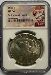 US Peace 1925 $1 - NGC MS66 - Casino Vault Hoard A2 - Imagen 1 de 3
