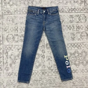 NWOT Polo Ralph Lauren Girls' Paint Print Astor Slim Boyfriend Jeans Size 6 - Picture 1 of 8