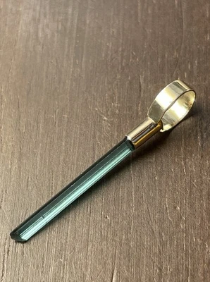 14K Solid Gold Blue Tourmaline Gemstone Crystal Necklace Pendant! - Image 1 of 4