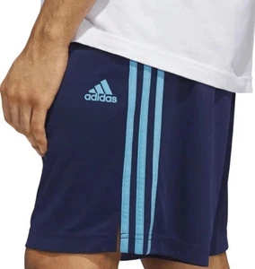 Neu mit Etikett Adidas Aeroready Active Herrenshorts XL blau 3-Streifen Reißverschlusstaschen Kordelzug - Bild 1 von 10