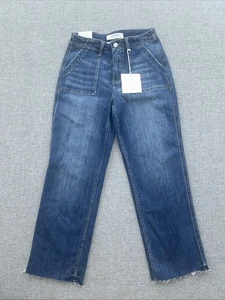 Lovervet Women’s High Rise Utility Straight Jeans Size 26/3 Raw Hem NWT - Picture 1 of 11