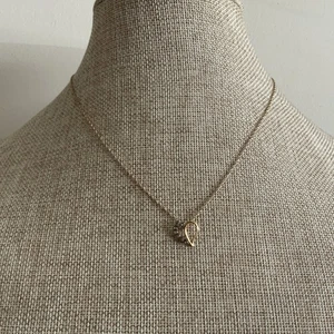 Signed Krementz rhinestone open heart delicate pendant necklace - Picture 1 of 5