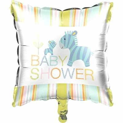 Creative Converting 324588 Baby Shower Multicolor Metallic Square Balloon, 18",  - Image 1 of 2