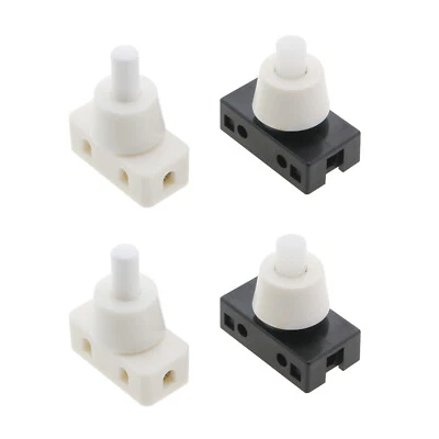 4Pcs 250V 10A Miniature Push Button Switch Mini Power Switch Fits Desk Lamp Bulb - Image 1 of 4