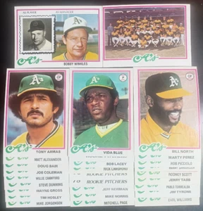 1978 TOPPS MASTER TEAM SET 29/29 OAKLAND A'S BLUE ARMAS NORTH NORRIS NM/MT 03933 - Picture 1 of 19