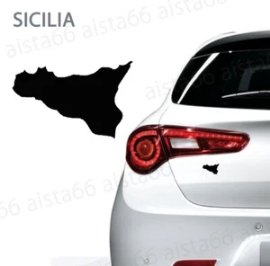 Sizilien Insel Autoaufkleber SCHWARZ 5 cm Landkarte Italien Umriss Sticker Map - Bild 1 von 1