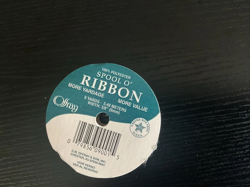 Spool O Ribbon Berwick Offray 6 Yards Picot Edge Satin Width 3/16" Craft Supply - Image 1 of 3