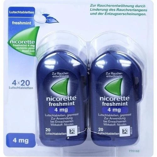 JOHNSON & JOHNSON GMBH (OTC) NICORETTE freshmint 4 mg Lutschtabletten gepresst 80 St PZN 10933968