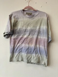 Vintage 90s Unionbay American Favorites Tie Dyed Striped T-Shirt Kids Medium - Picture 1 of 5