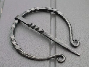 Medieval Cloak Pin Brooch Iron Hand Forged 3inches Heavy Duty Blacksmith - Picture 1 of 5