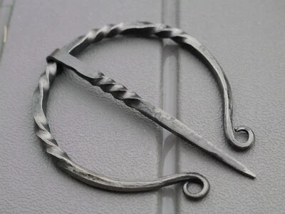 Medieval Cloak Pin Brooch Iron Hand Forged 3inches Heavy Duty Blacksmith - Image 1 of 4
