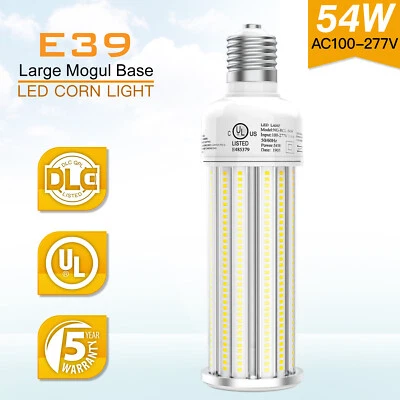 54W LED Corn light Bulb E39 Mogul Base Warehouse High Bay Lamps 5000K Daylight - Image 1 of 4