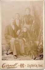 1880-90's Indiana Family Portrait ~ Mom Dad & Kids from Ligonier IN Cabinet Card