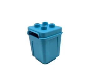 Lego Duplo Trash Can Receptacle with Lid Medium Azure Part #73568 Replacement - Picture 1 of 3
