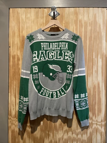 NFL Team Apparel Philadelphia Eagles Kelly Green Men's Christmas Sweater Small Cover