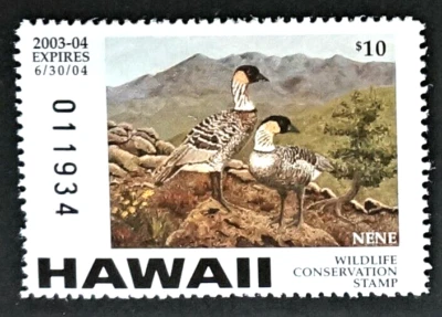 2003 Hawaii Wildlife Conservation Duck Stamp, HI8, Nene Geese by Joy Keown, MNH - Image 1 of 2
