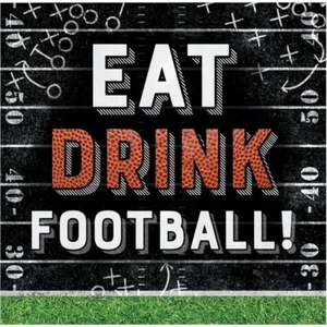 Football Kick Off Beverage Napkins Paper 16 Per Pack 5" x 5" Football Tableware - Picture 1 of 1