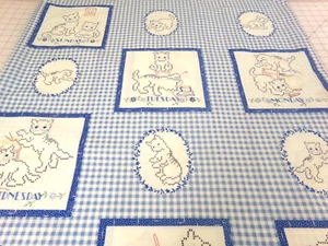 Kaye England Cat Days of the Week Cross Stitch Fabric Panel. Wilmington. A25-569 - Picture 1 of 22