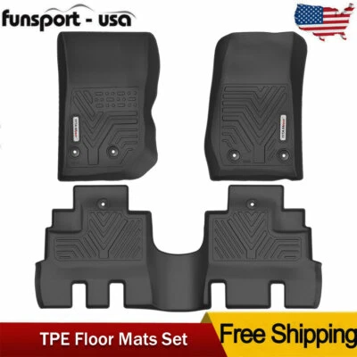 Floor Mats For 2014-2018 Jeep Wrangler JK Unlimited 4 Door All Weather TPE Liner Foto 1 de 4