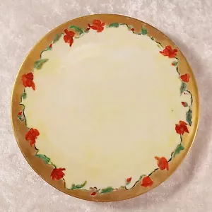 Rare Hermann Ohme Silesia Austrian Cabinet Plate Rose Garland Lusterware by Nall - Picture 1 of 2