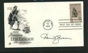 Cubierta firmada con autógrafo del gobernador Daniel J. Evans 1968 WA FDC - Imagen 1 de 2