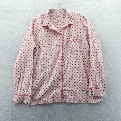 Camisa de dormir con botones blancos para mujer de Victorias Secret Medium Top de lunares rojos Foto 1 de 4