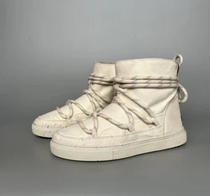 INUIKII Women's Streetwear Winter White Ivory Cotton Boots EU37/US6.5/UK4 - Picture 1 of 9