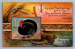 Postkarte Vintage Feiertag Erntedank Türkei Segen sei dein - Bild 1 von 2