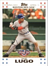 2007 Topps Opening Day Gold Boston Red Sox Baseball Card #208 Julio Lugo /2007