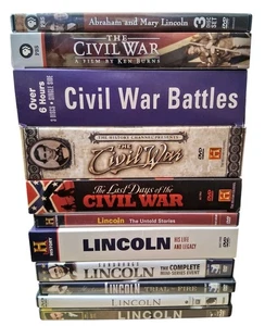 Civil War Abraham Lincoln DVD Lot Documentary History Channel PBS Miniseries - Picture 1 of 4