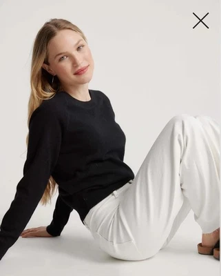 ¡NUEVO CON ETIQUETAS! ¡Sudadera negra encogida de cachemir 100 % mongol Quince! Talla L! (E36) Foto 1 de 4