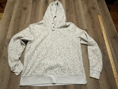 Sudadera con Capucha Tek Gear, Para Mujer Mediana, Blanco Marrón, Estampado Guepardo, Vellón Ultasuave Foto 1 de 4