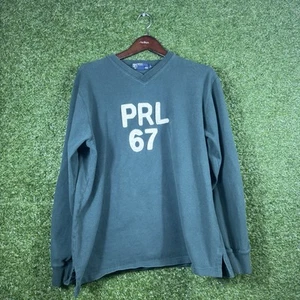 Vintage Polo Ralph Lauren Sweater Mens Large Green V Neck Pullover - Picture 1 of 12