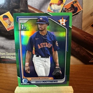 2024 Brice Matthews Bowman Chrome 1st RC BCP-69 Green Refractor /99 Hot SSP! - Bild 1 von 3