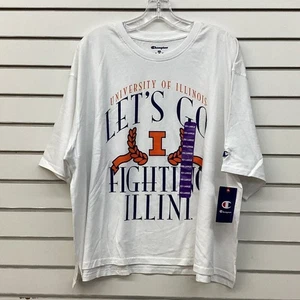 Weißes Illinois Fighting Illini Oversized Damen T-Shirt - XXL - Bild 1 von 3