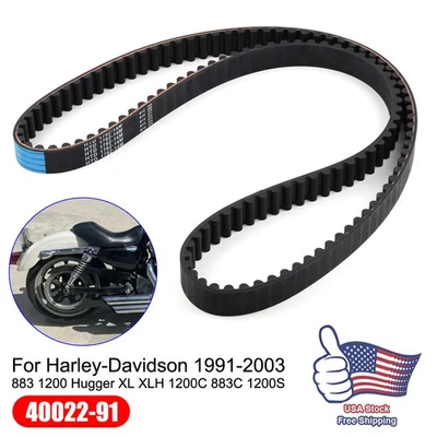 Rear Drive Belt For 1991-2003 Harley-Davidson Sportster 883 1200 128T 1-1/8 In Foto 1 de 4