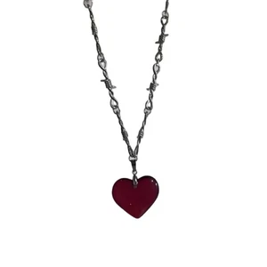 Shimmering Love Symbol Pendant Necklace Hypoallergenically Alloy Chain Design - Picture 1 of 8