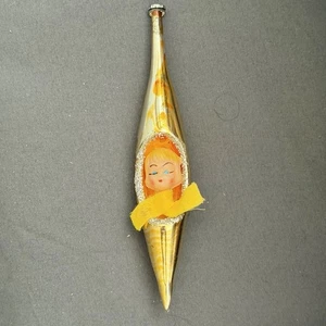 Quecksilber Glas Diorama Mädchen Träne Weihnachtsschmuck Japan Glimmer Schnee 6" Gold - Bild 1 von 8