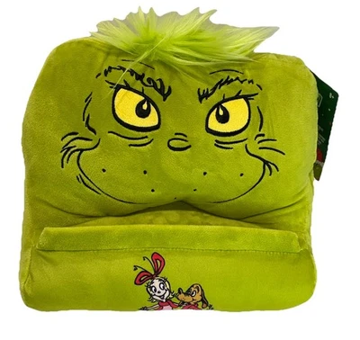The Grinch Dr. Seuss Plush Lap Desk - Christmas Gift, Green - Dual Pockets NEW - Image 1 of 4
