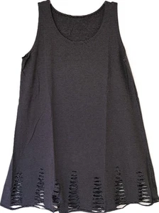 BORIS INDUSTRIES süßes Tunika Long Shirt Top 48 (5) A-Linie cut-outs Streifen - Bild 1 von 3