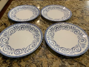4er Set Corelle Oceanview Speiseteller 10 1/4" weiß blau Swirl ~ Auslaufmodell - Bild 1 von 7