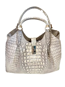 Bolso de hombro Brahmin Elise de cuero blanco/azul - Imagen 1 de 6