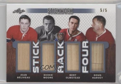 2018 Leaf ITG Stickwork Stick Rack Four Platinum /5 Jean Beliveau Dickie Moore - Image 1 of 2